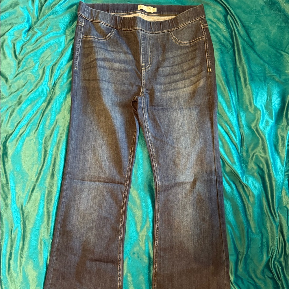 Cello Blue Flare Wide Leg Jeans